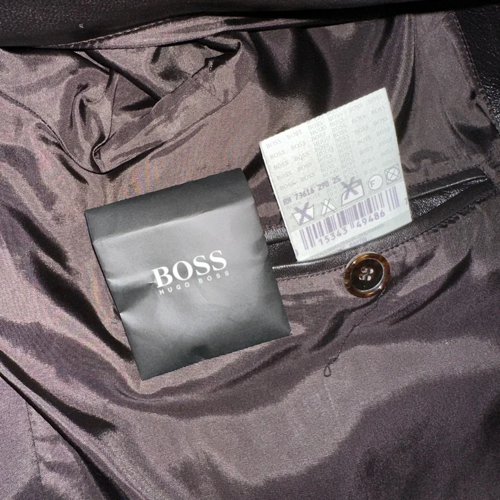 HUGO BOSS LEATHER MEN’S JACKET size 48 - Picture 10 of 11